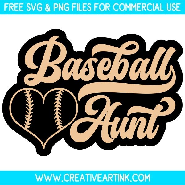 Free Baseball Aunt SVG Cut File