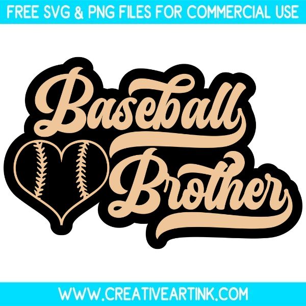Free Baseball Brother SVG Cut File