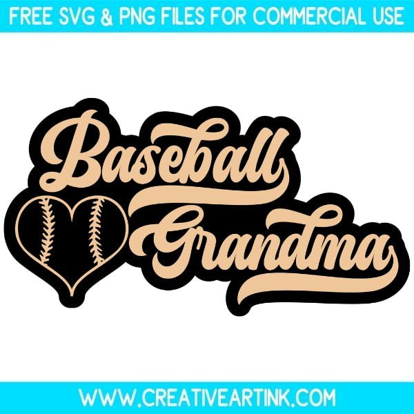 Free Baseball Grandma SVG Cut File