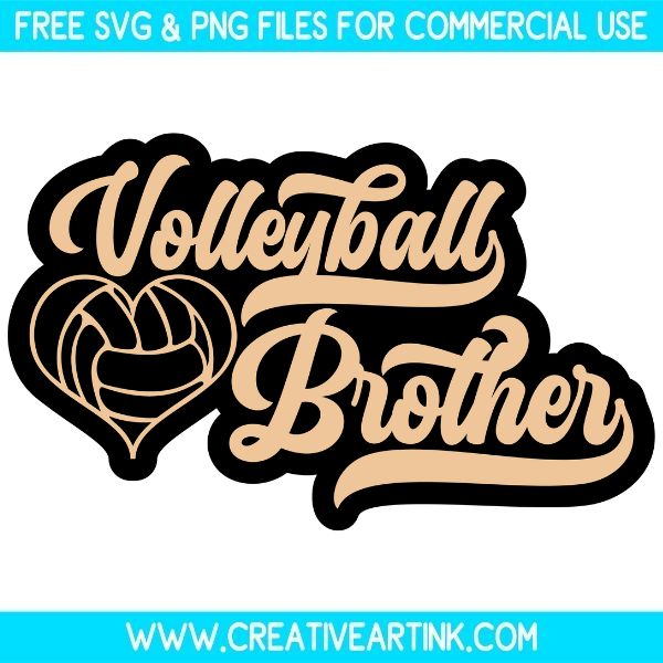 Free Volleyball Brother SVG Cut File