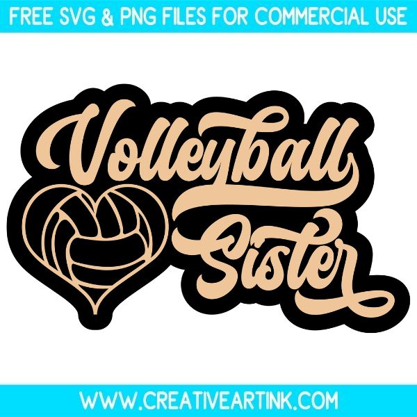 Free Volleyball Sister SVG Cut File