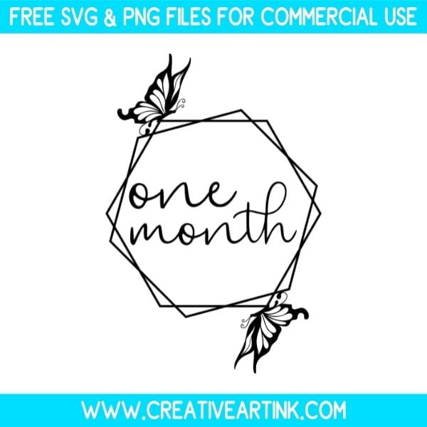 Free 1 Month Baby Milestone SVG & PNG