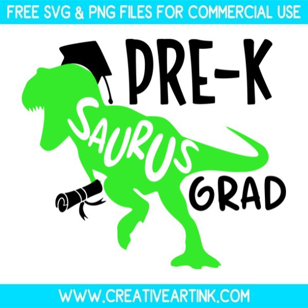 Free Pre-K Saurus Graduation SVG & PNG