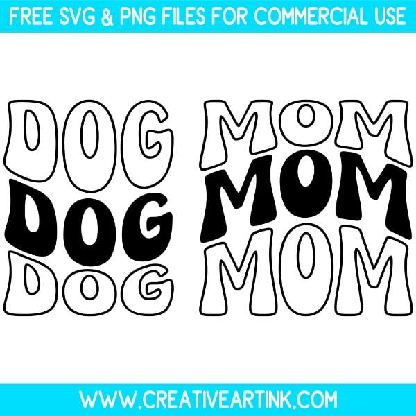 Dog Mom Groovy Text SVG & PNG