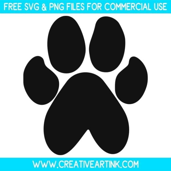 Paw Print Silhouette Free SVG & PNG Download