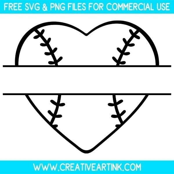 Baseball Split Monogram SVG & PNG Clipart Free