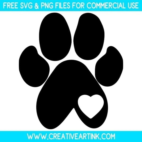 Heart Paw Print SVG & PNG Clipart Images Free Download
