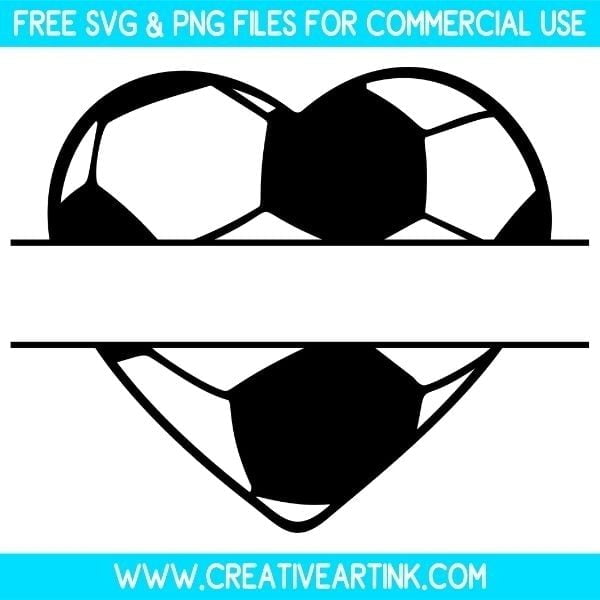 Soccer Ball Split Monogram SVG & PNG Clipart Free
