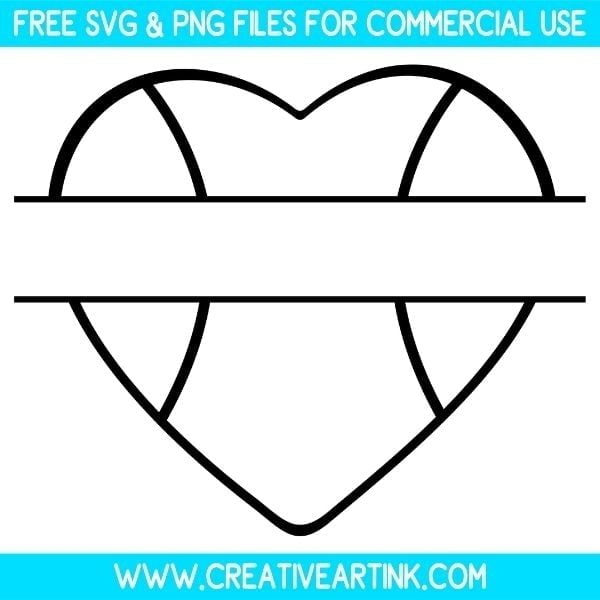 Tennis Ball Split Monogram SVG & PNG Clipart Free
