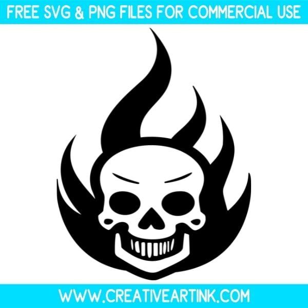 Skull Fire Flame Theme SVG & PNG Clipart Free Download