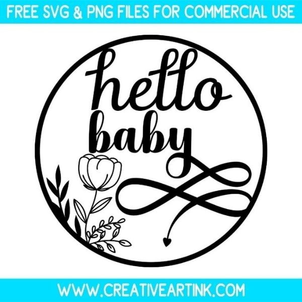 Floral Hello Baby SVG & PNG Images Free Download