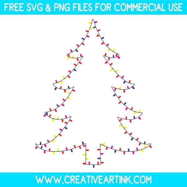 Christmas Lights Tree Free SVG & PNG Images Download