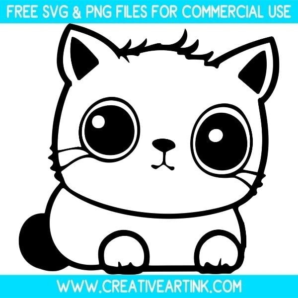 Cute Cat Outline Free SVG & PNG Images Download