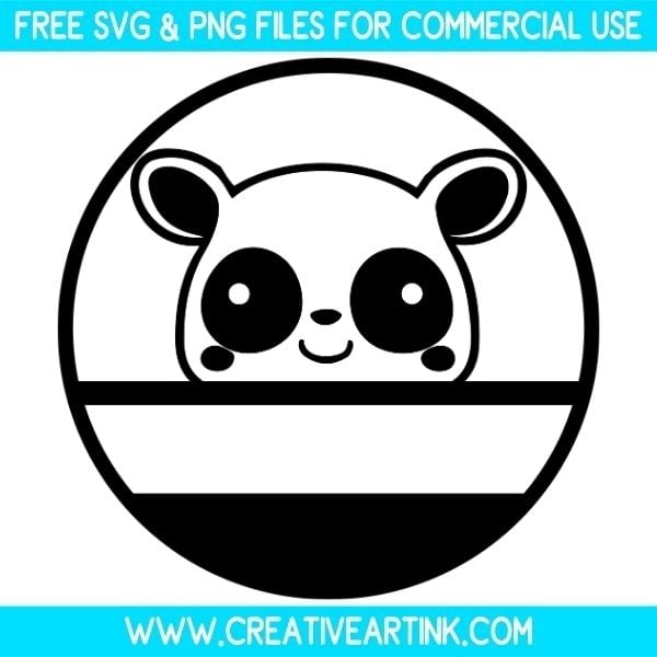 Cute Panda Split Monogram Free SVG & PNG Images Download