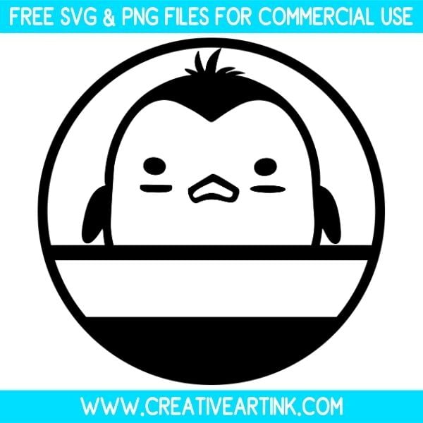 Penguin Split Monogram Free SVG & PNG Images Download