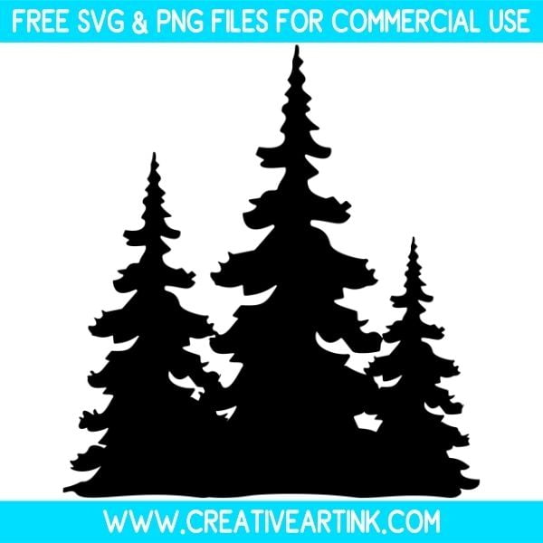 Pine Tree Silhouette SVG & PNG Images Free Download