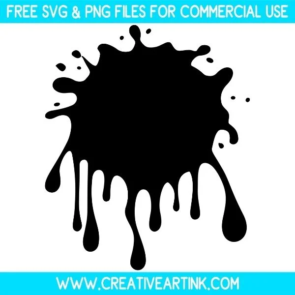 Black Paint Splatter Free SVG & PNG Cut Files Download