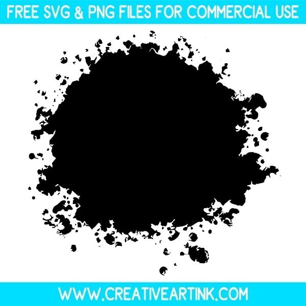 Circle Paint Splatter Free SVG & PNG Cut Files Download
