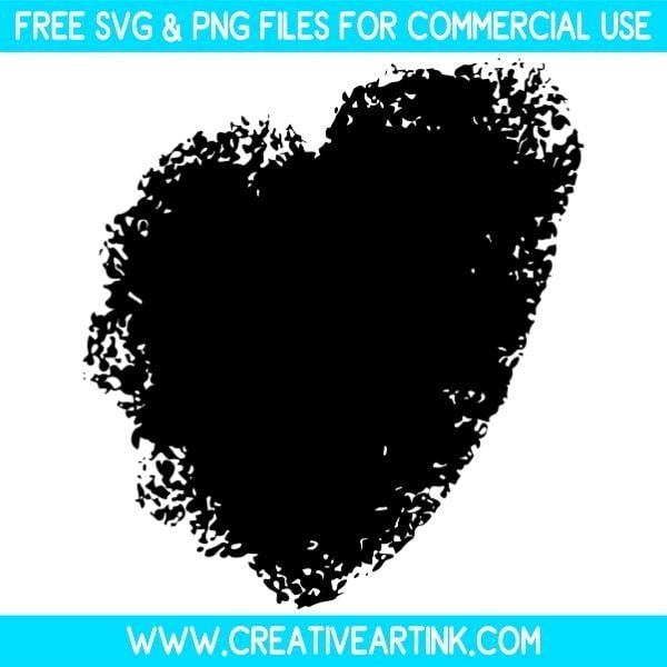 Heart Paint Splatter Free SVG & PNG Cut Files Download