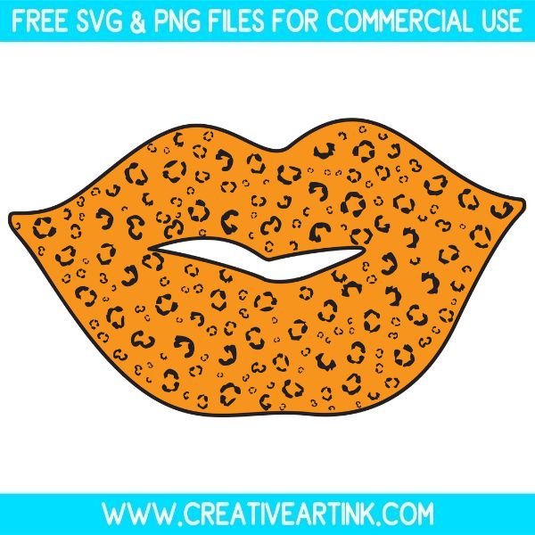 Leopard Print Lips Free SVG & PNG Cut Files Download