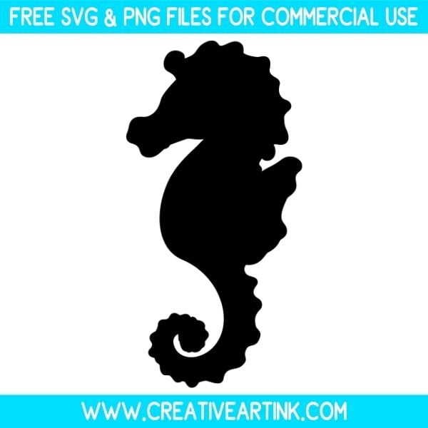 Sea Horse Silhouette Free SVG & PNG Cut Files Download