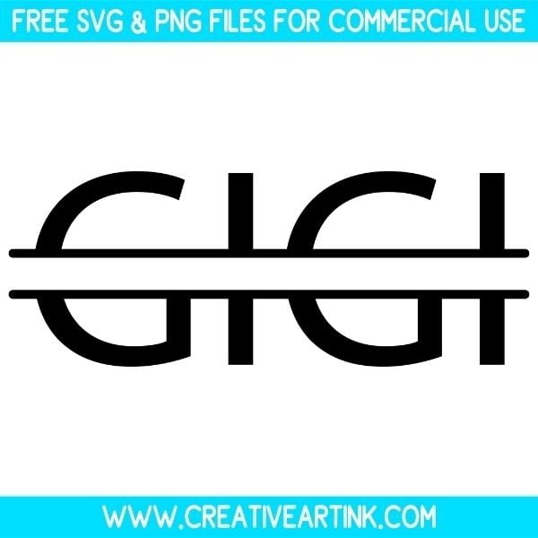 Free Gigi Split Monogram SVG Cut File