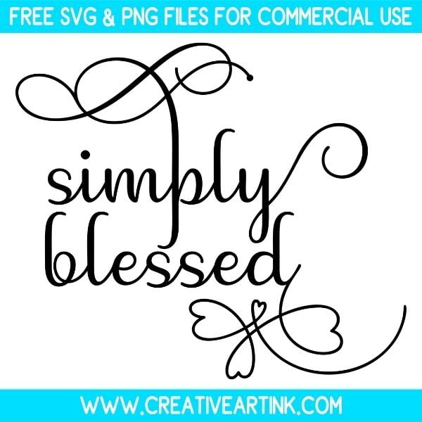 Free Simply Blessed SVG Cut File
