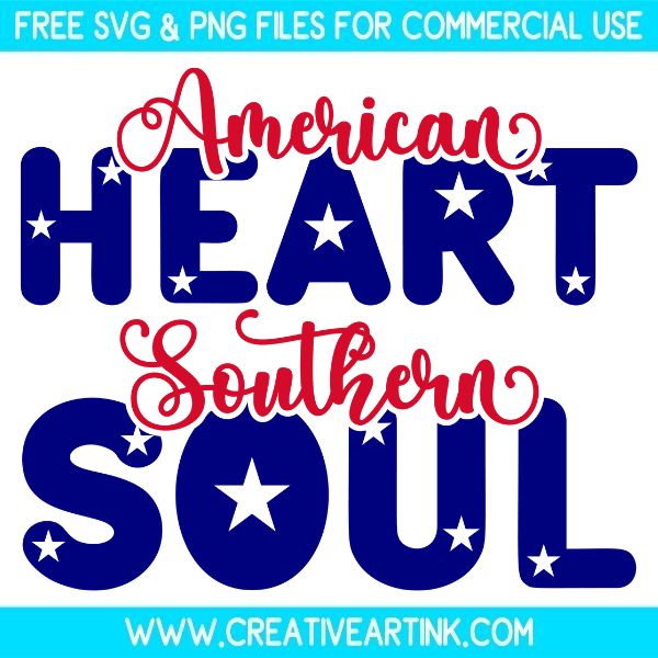 Free American Heart Southern Soul SVG Cut File