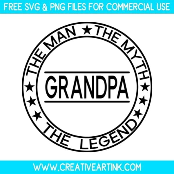 Free Grandpa The Man The Myth The Legend SVG Cut File