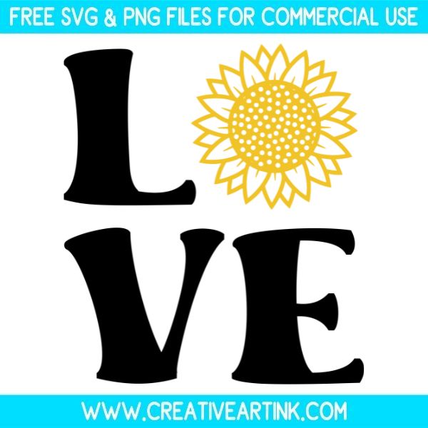 Free Love Sunflower SVG Cut File