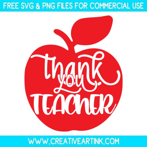 Free Thank You Teacher SVG Cut File