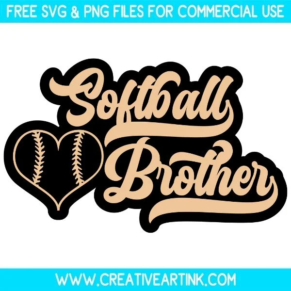 Free Softball Brother SVG Cut File
