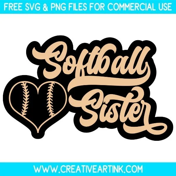 Free Softball Sister SVG Cut File