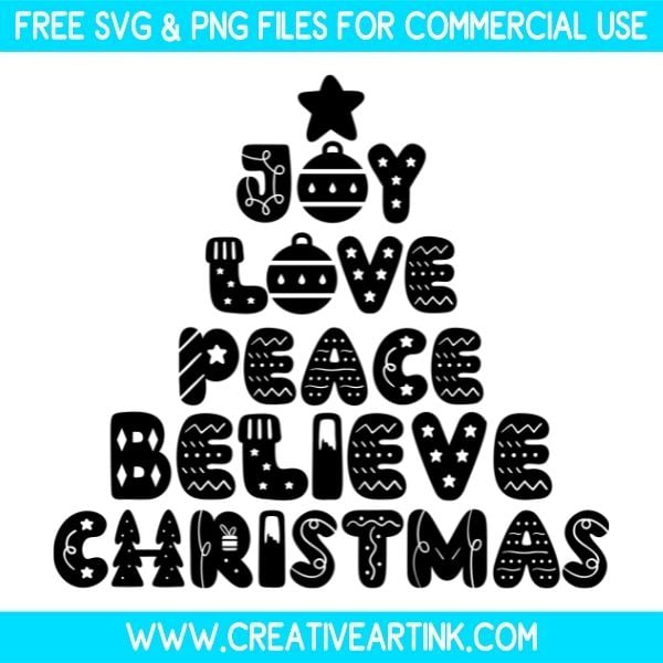 Free Christmas Tree Words SVG