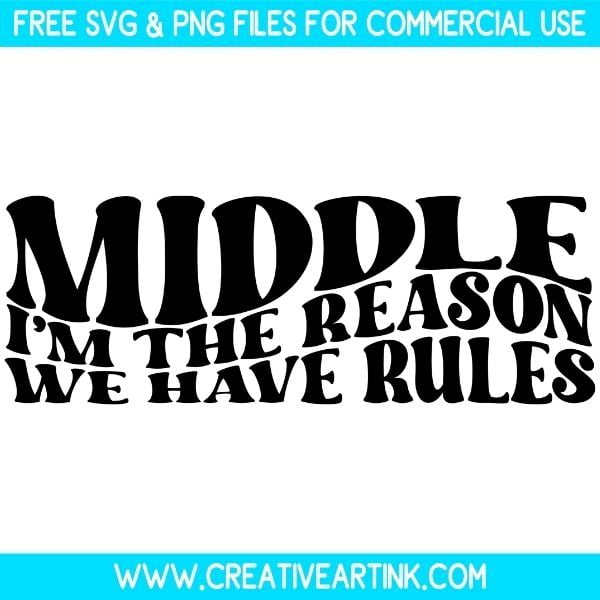 Free Middle I Am The Reason We Have Rules SVG Cut File