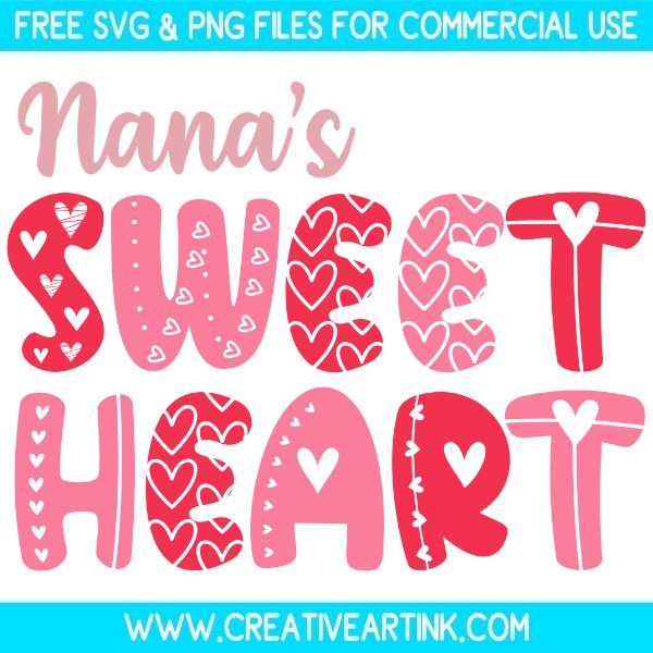 Free Nana's Sweet Heart SVG Cut File