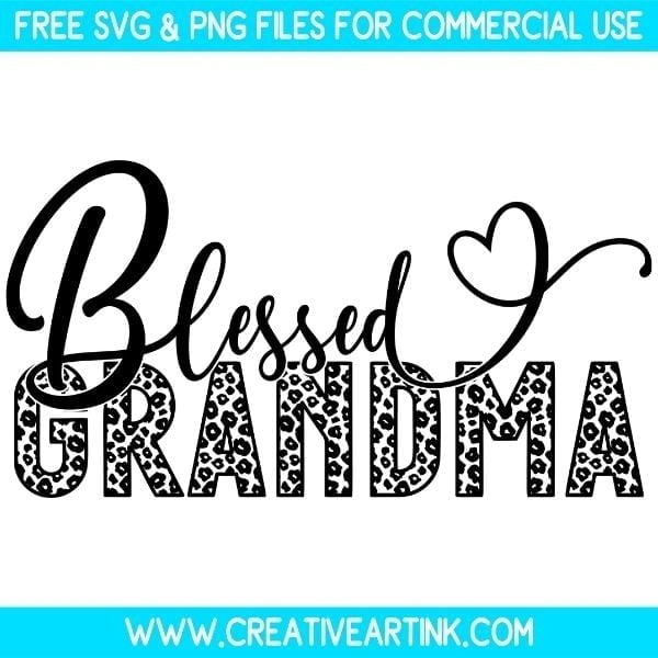 Free Leopard Print Blessed Grandma SVG & PNG