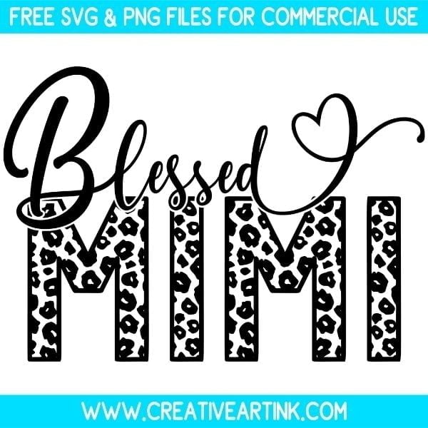 Free Leopard Print Blessed Mimi SVG & PNG