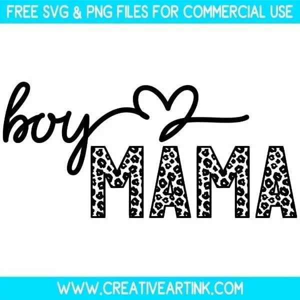 Free Leopard Print Boy Mama SVG & PNG