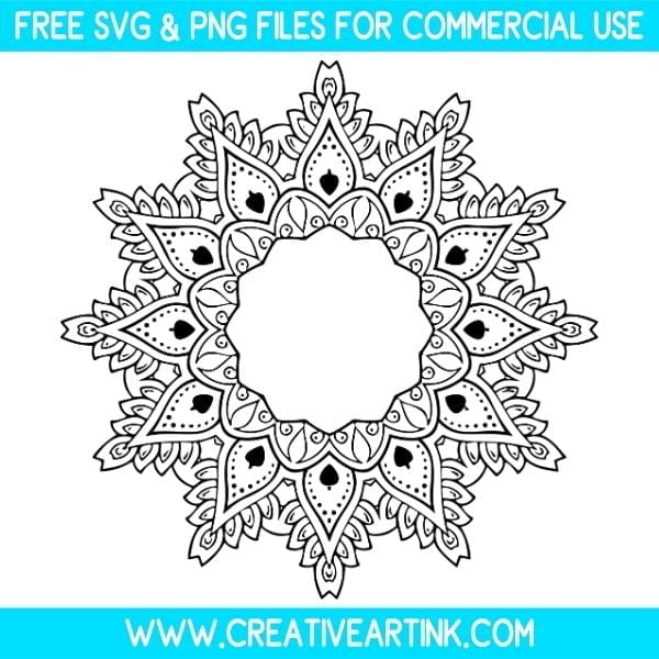 Mandala Frame SVG & PNG Clipart Free Download