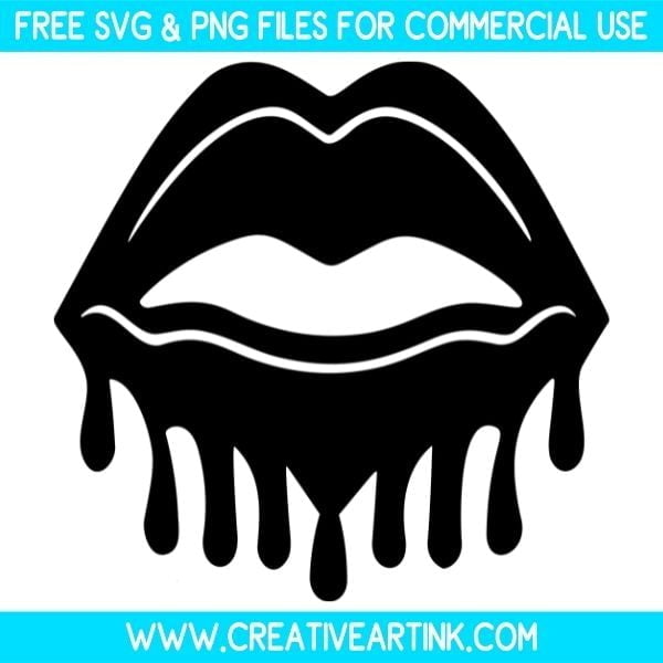 Dripping Lips SVG & PNG Clipart Free Download