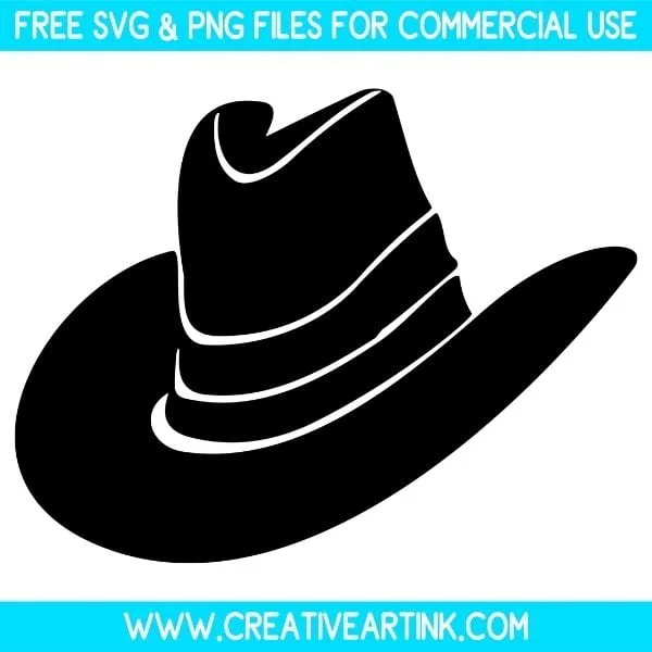 Cowboy Hat Silhouette SVG & PNG Clipart Images Free