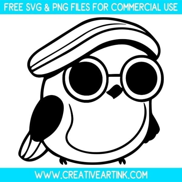 Bird With Hat And Sunglasses SVG & PNG Clipart Free