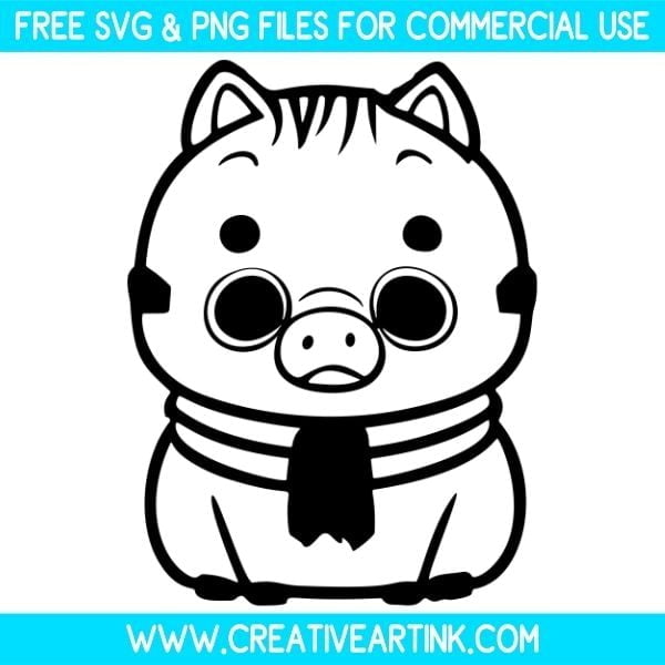 Cute Pig Outline SVG & PNG Clipart Images Free Download
