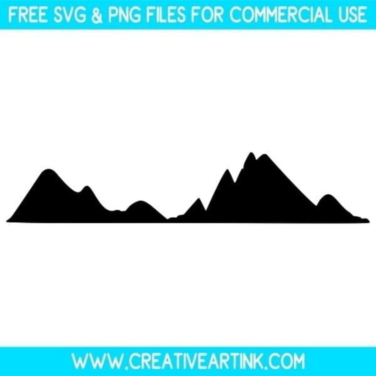 Mountain Silhouette SVG - Free SVG | Creativeartink, image size:1200x1200