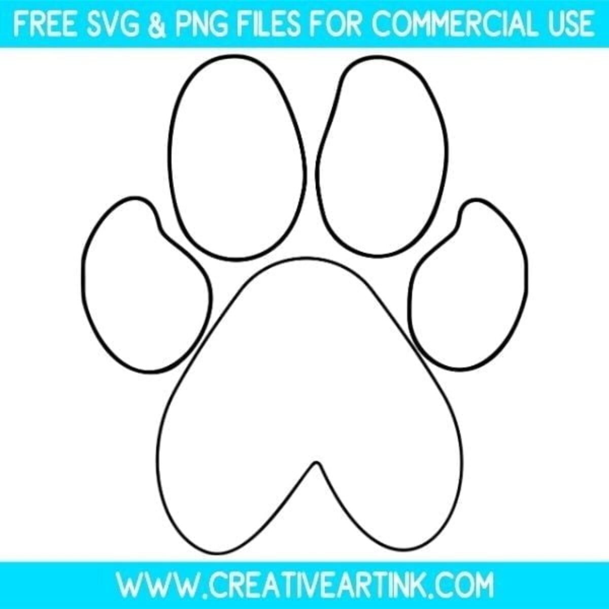 paw print outline svg - free svg | creativeartink