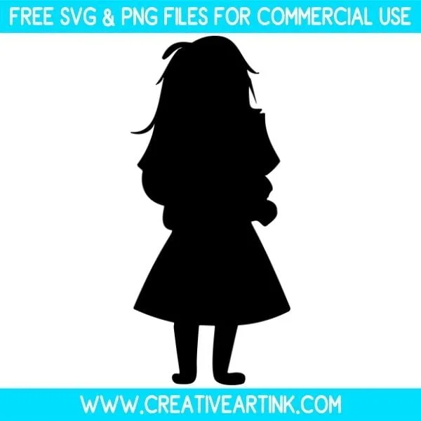 Standing Girl Silhouette SVG & PNG Clipart Images Free Download