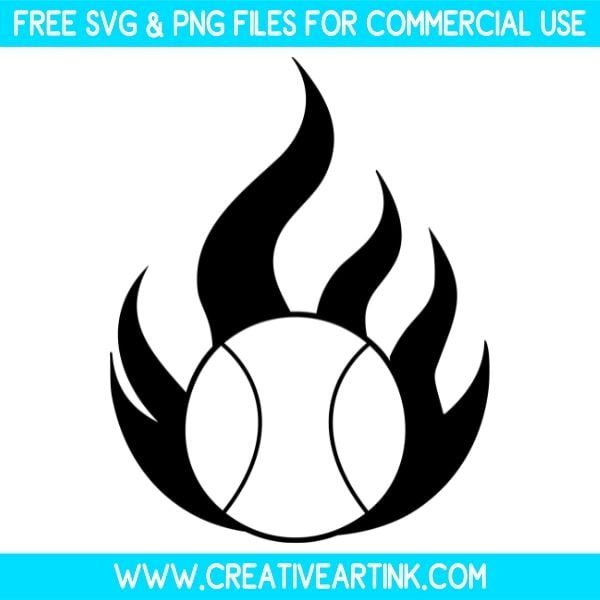 Tennis Ball Fire Flame Theme SVG & PNG Clipart Free Download