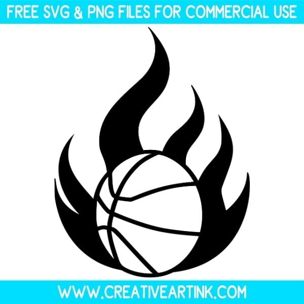 Basketball Fire Flame Theme SVG & PNG Clipart Free Download