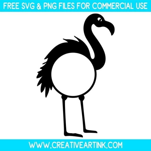 Flamingo Circle Monogram SVG & PNG Free